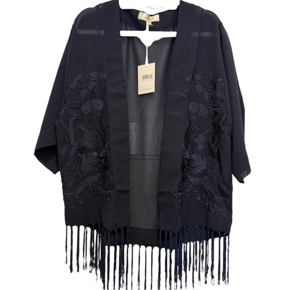 2/$20 Pia Rossini Avalon Kimono Navy S/M (4-6) NWT - Picture 1 of 7